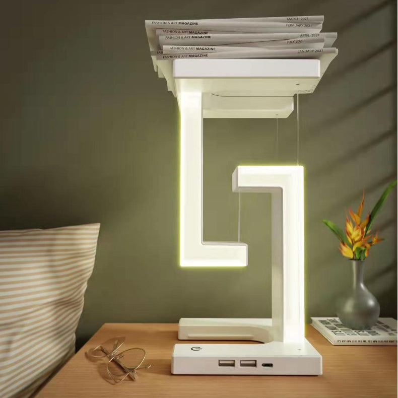 Lámpara de suspensión de carga inalámbrica creativa para smartphone, lámpara de equilibrio flotante para el hogar y el dormitorio