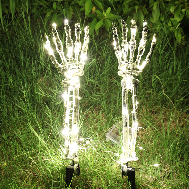 Halloween LED Iluminado Esqueleto Brazo Mano Fiesta de Halloween al Aire Libre Hogar Jardín Césped Decoración Casa Encantada Atrezos de Terror Decoración de Halloween