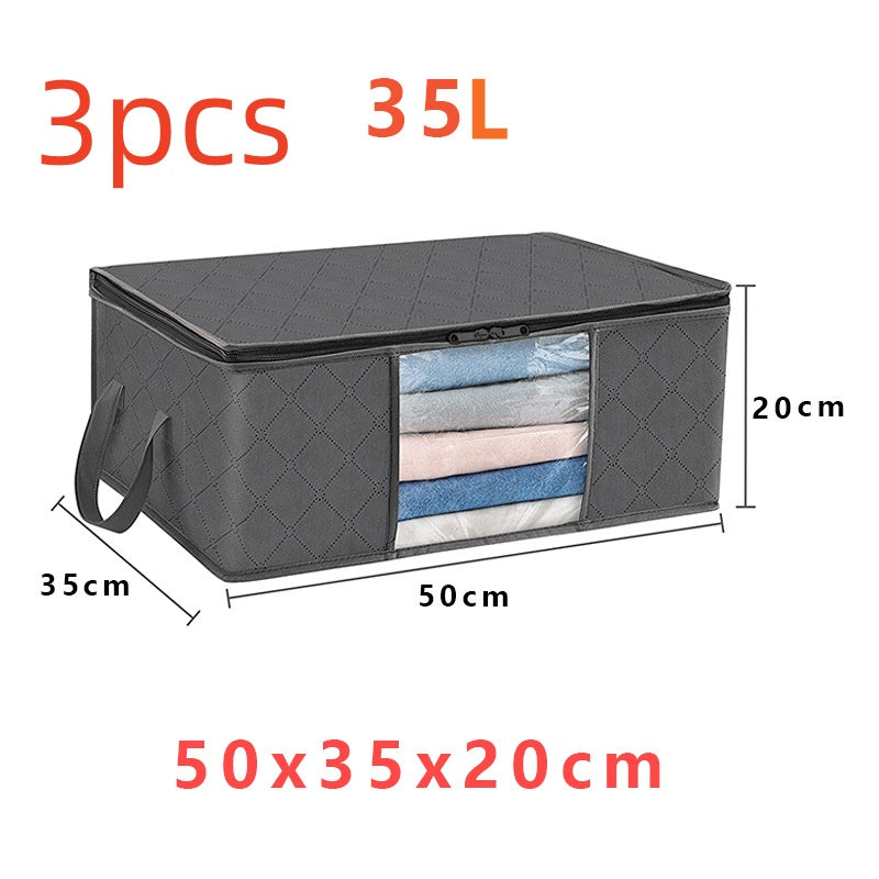 Caja de almacenamiento de gran capacidad con ventana transparente para edredones y ropa de algodón