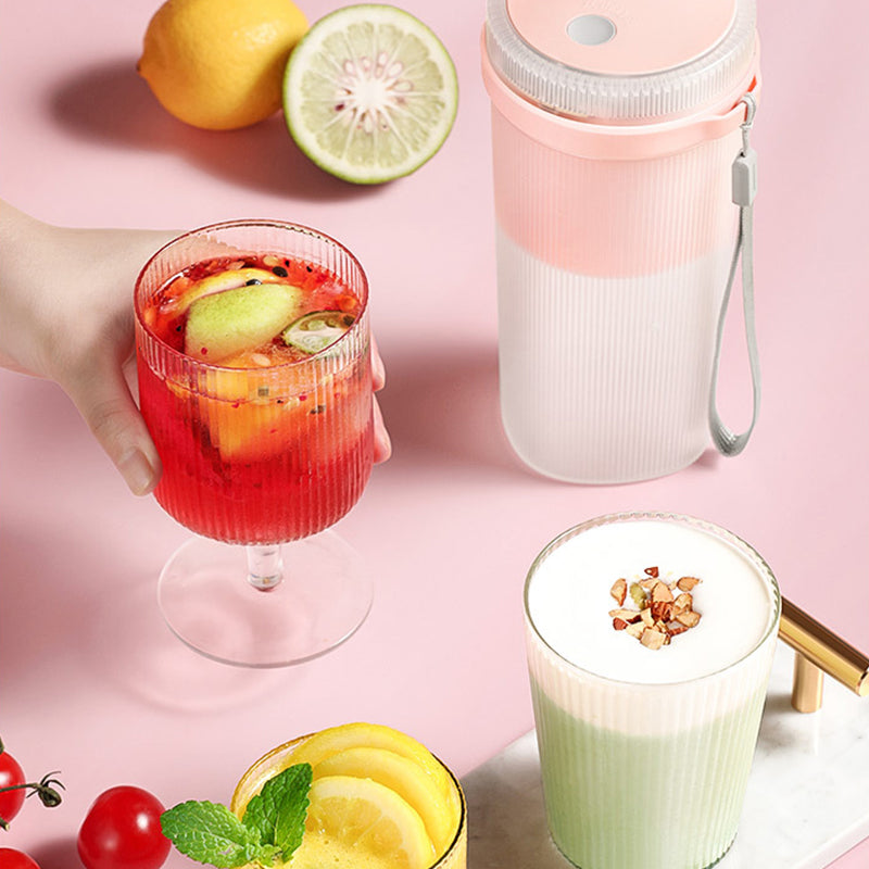 Licuadora Portátil Multifunción Taza Exprimidora Eléctrica Botella Deportiva Licuadora de Frutas Recargable USB Licuadora de Batidos Extractor de Zumos de Frutas