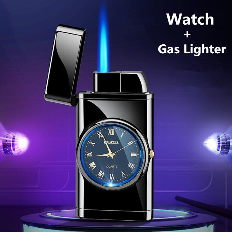 Encendedor de cigarrillos electrónico multifuncional creativo personalizado con forma de reloj, todo en uno, multiusos, con luz LED intermitente, regalo.