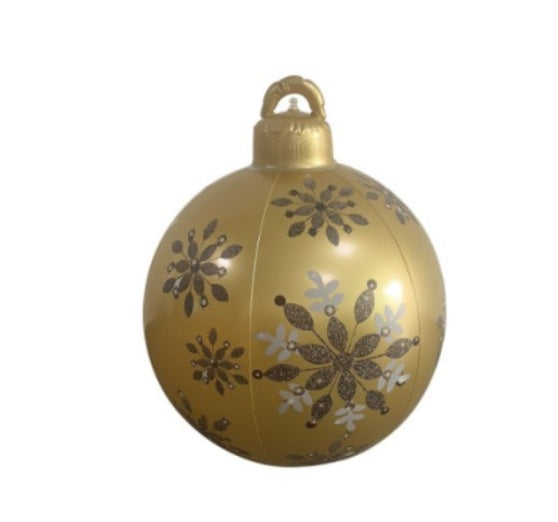 Bolas de adorno navideño de PVC para exteriores de 60 CM, bolas decoradas inflables de PVC, bolas gigantes grandes, adornos para árboles de Navidad, juguete de bola