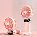 Mini Ventilador Eléctrico Portátil Recargable USB de Mano, Ventilador Plegable para Colgar al Cuello para Exteriores, Ajustable, 5 Velocidades, Potente Enfriador de Aire