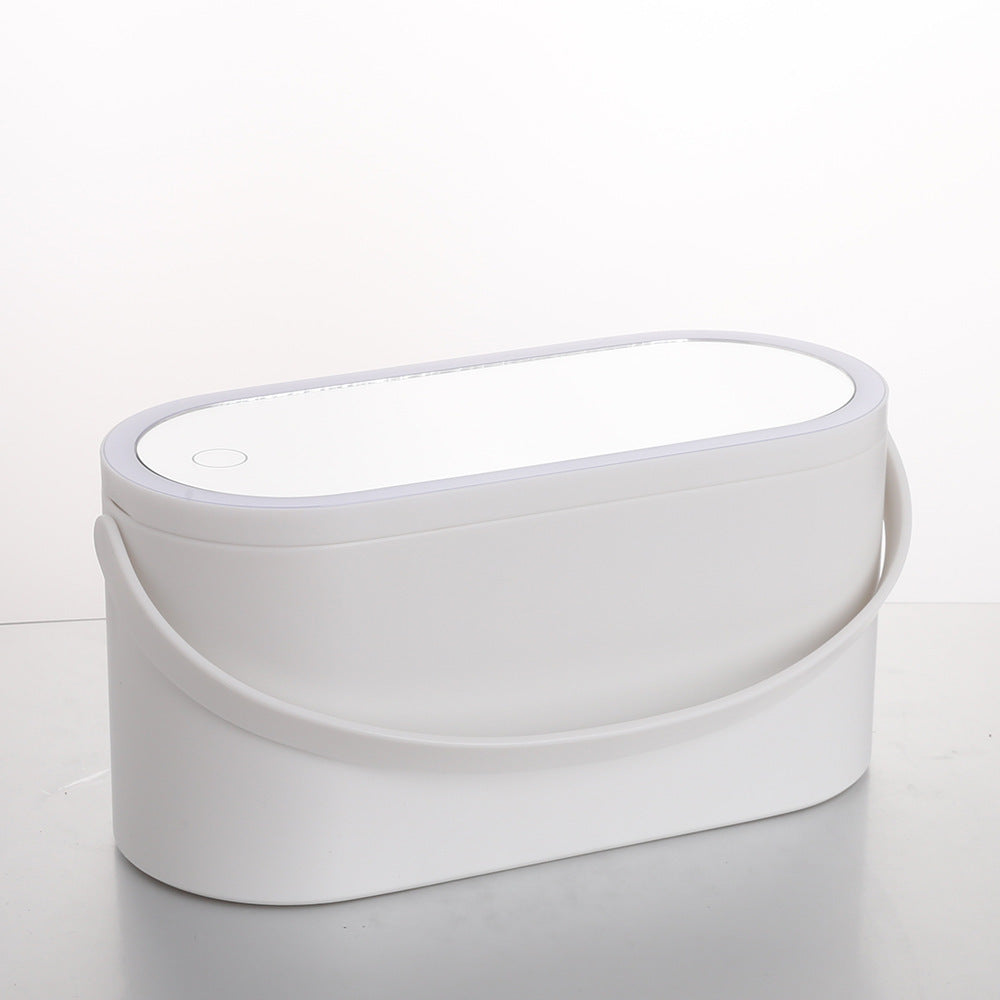 Caja de almacenamiento LED para espejo de maquillaje portátil organizador de maquillaje de viaje con espejo LED