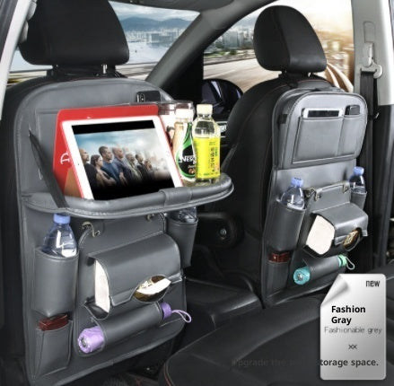 Bolsa de almacenamiento para coche de cuero PU, bandeja multifunción para asiento trasero, bolsa colgante, organizador de coche impermeable, accesorios de interior de automoción
