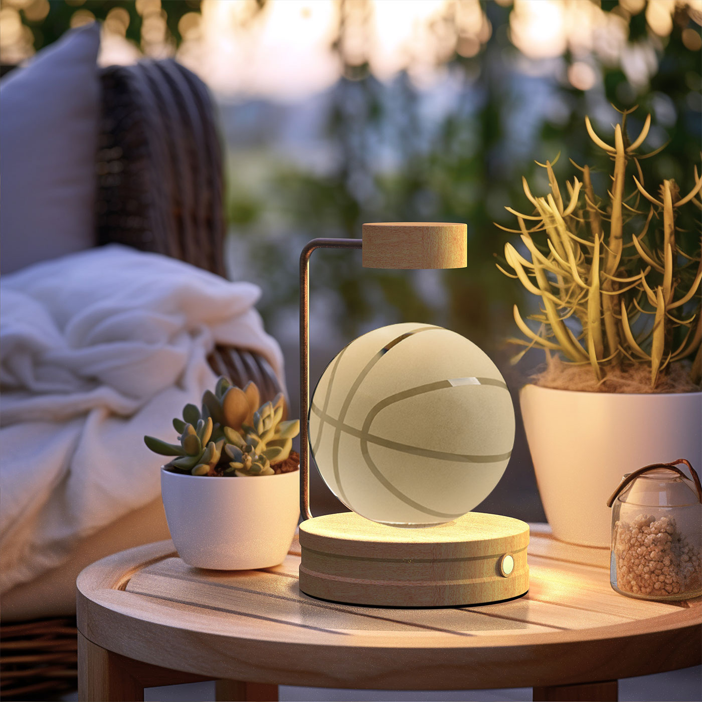 Luz de noche de bola de cristal con dinosaurio cósmico para interior, USB, luz cálida para mesita de noche, regalo de cumpleaños