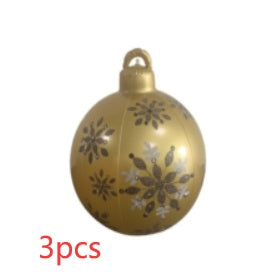 Bolas de adorno navideño de PVC para exteriores de 60 CM, bolas decoradas inflables de PVC, bolas gigantes grandes, adornos para árboles de Navidad, juguete de bola