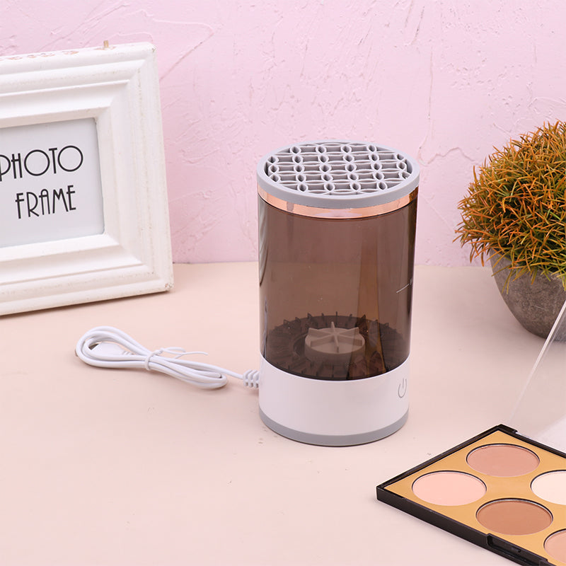 Herramienta de limpieza de brochas de sombra de ojos para mujeres, limpiador eléctrico portátil de brochas de maquillaje con carga USB, limpiador automático de brochas de cosméticos