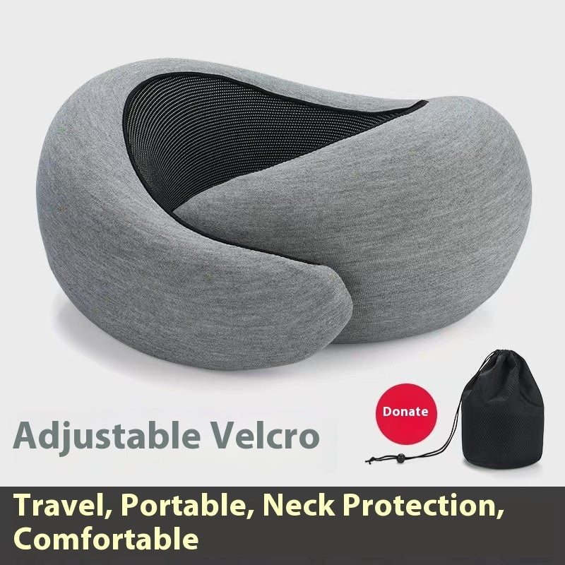 Almohada de viaje para el cuello de espuma viscoelástica suave, en forma de U, soporte ajustable, para dormir cómodamente en avión, coche, oficina, para la siesta