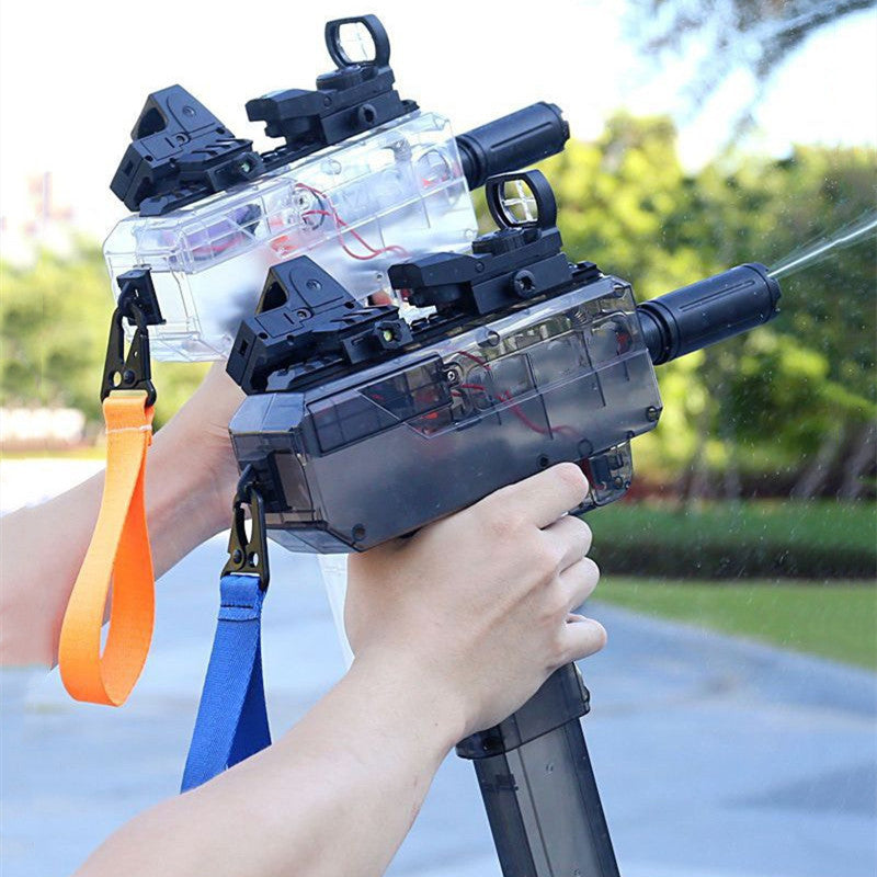Pistola de agua eléctrica Uzi con chorro, potente pistola de agua para niños, juguete de pistola de agua totalmente automática, de largo alcance, pulverizadora, para exteriores
