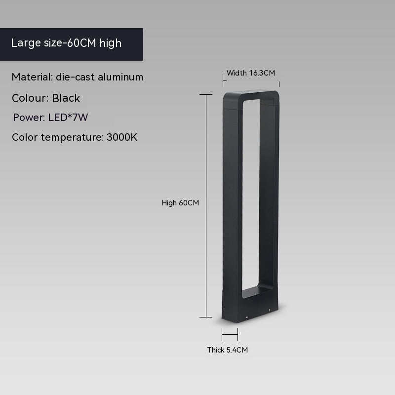 Lámpara de césped de aluminio fundido para exteriores, iluminación de parques y zonas pintorescas, patio cuadrado minimalista moderno