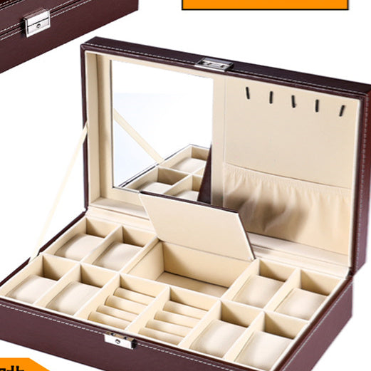 Caja de almacenamiento de reloj de cuero sencilla y creativa