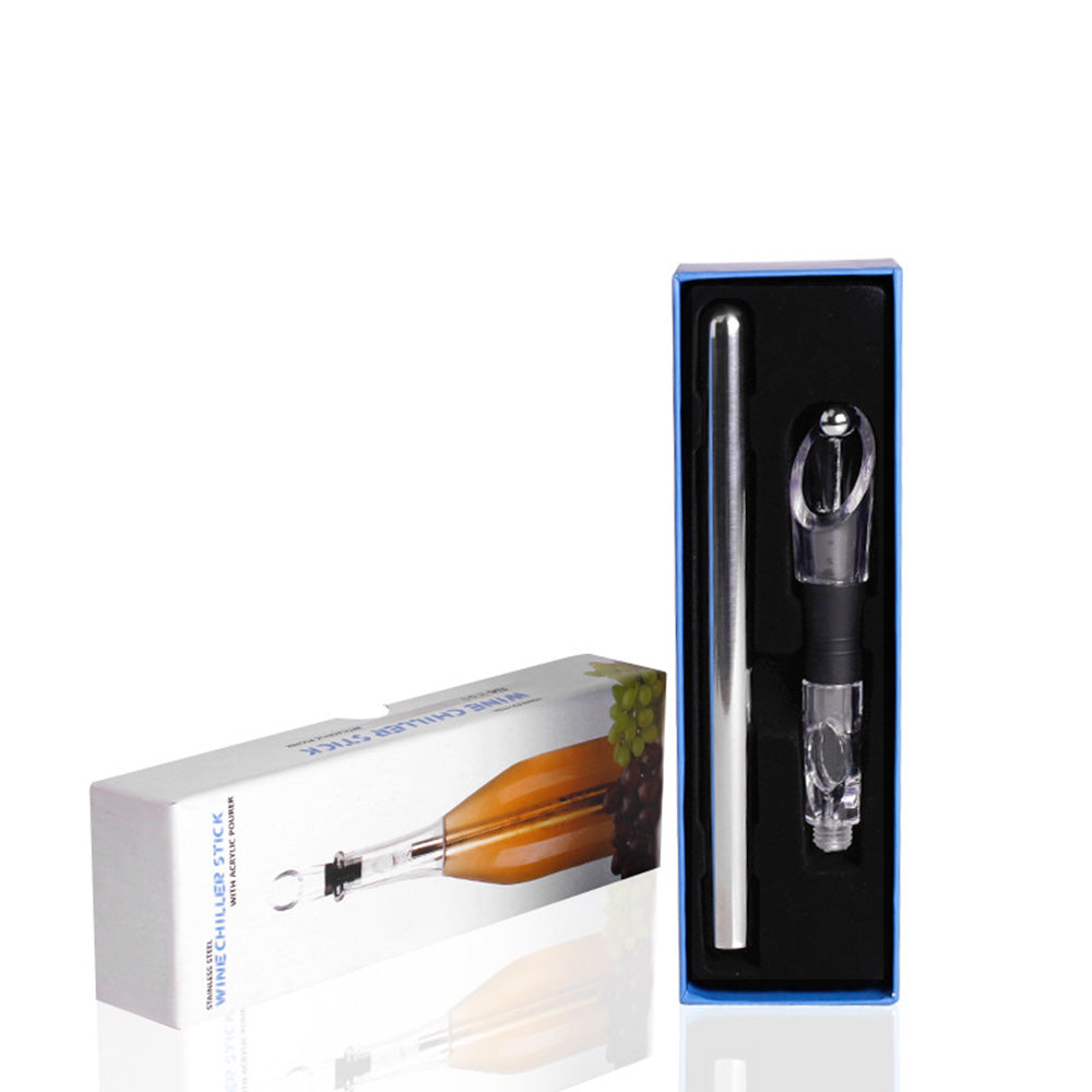 Barra enfriadora de botellas de vino de acero inoxidable, varilla enfriadora de vino a prueba de fugas, enfriador de vino, cerveza, bebidas, barra de herramientas para congelar