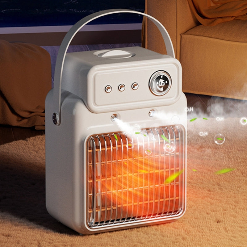 Calentador de habitación eficiente 2 en 1 de 1200 W, calentador de mesa humidificador con protección contra sobrecalentamiento, calentador de interior adecuado para oficinas