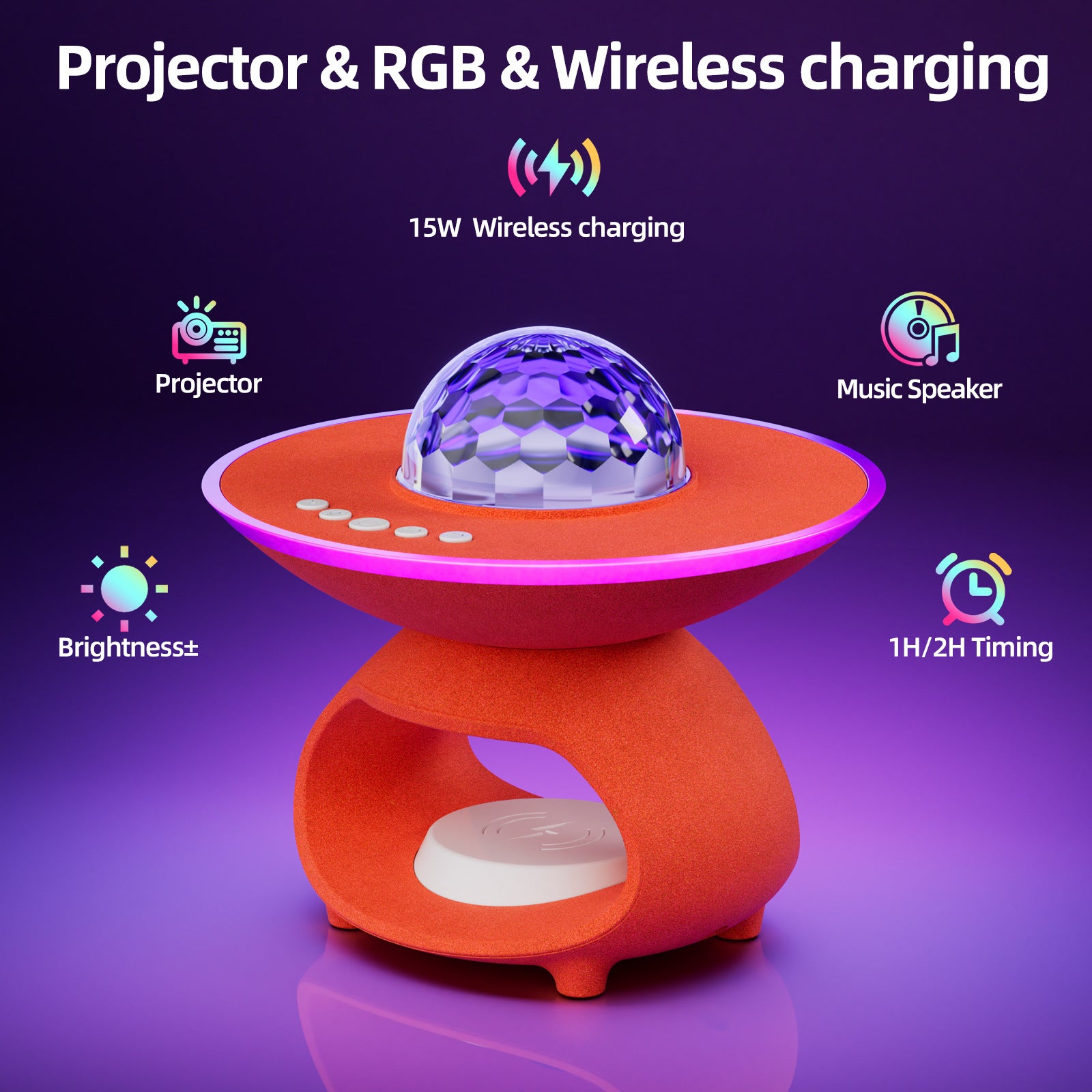 LED Dynamic Starry Sky Projector Light USB Bluetooth Speaker Atmosphere Light