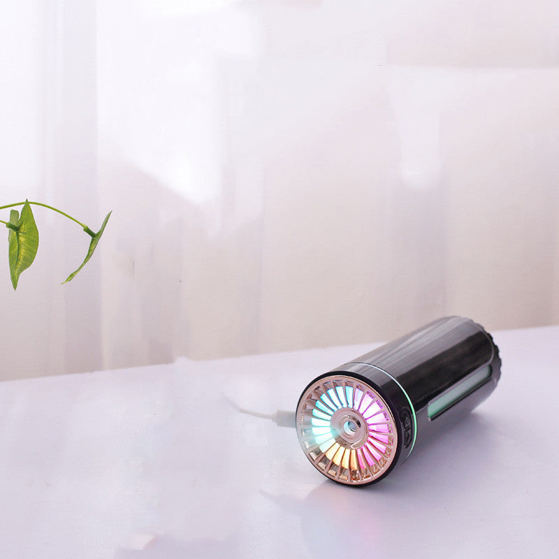 Humidificador de aire inalámbrico con luces de colores, ultrasónico silencioso, difusor purificador USB, 800 mAh recargable, fabricante de niebla fría para coche