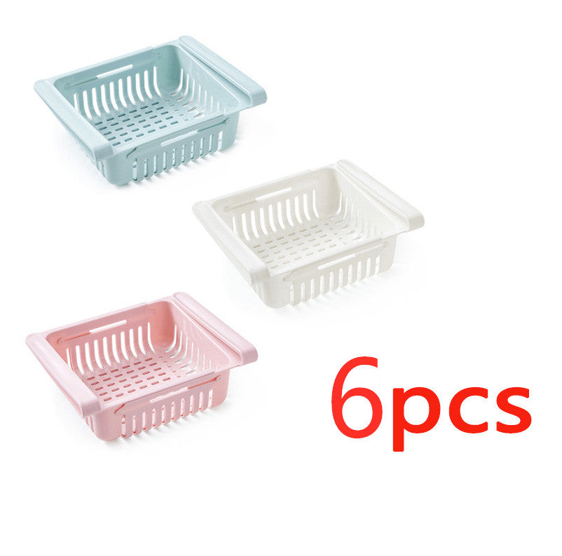 Cesta organizadora extensible para frigorífico, caja de almacenamiento multifunción para frigorífico de cocina