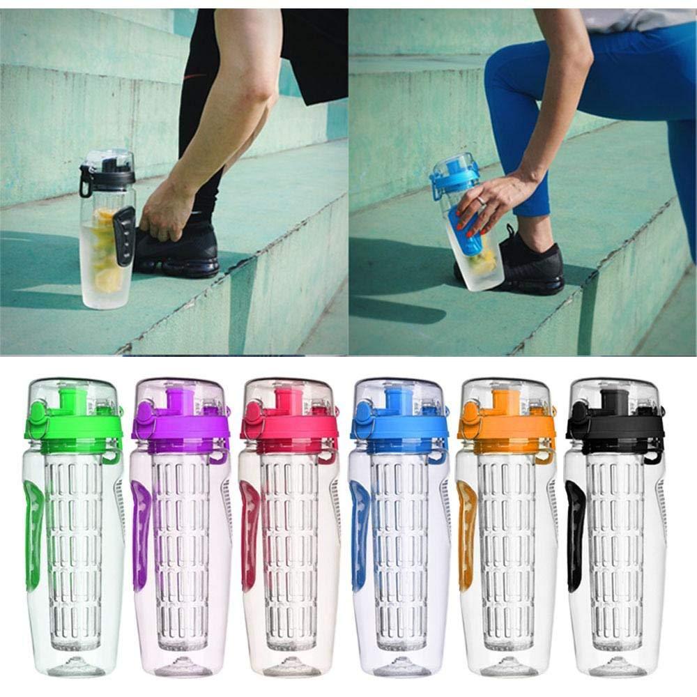 Botella de agua con infusor de frutas de 32 onzas, botella de agua de frutas de plástico sin BPA, botellas de agua deportivas con infusor de frutas, botella de jugo, coctelera, botella de agua