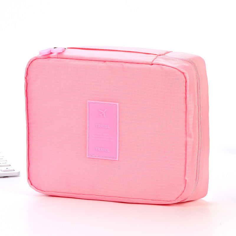 Bolsa de cosméticos portátil Divisor impermeable Bolsillos de rejilla múltiple Bolsas de aseo Bolsos de viaje para mujer Estuche de maquillaje