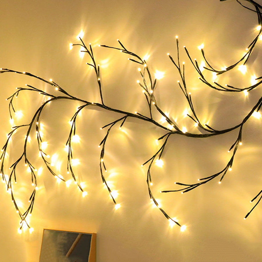 Enredaderas con luces Guirnalda navideña Luces flexibles DIY Ramas de sauce Luz LED para decoración de paredes de habitaciones y bodas