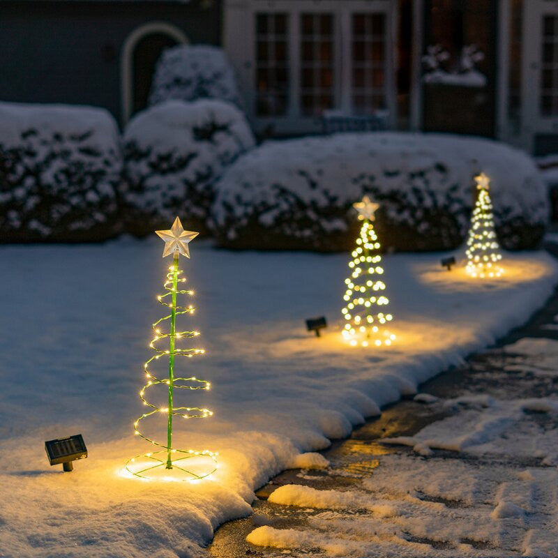 Decoración de árbol de Navidad, iluminación para patio exterior