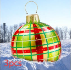 Bolas de adorno navideño de PVC para exteriores de 60 CM, bolas decoradas inflables de PVC, bolas gigantes grandes, adornos para árboles de Navidad, juguete de bola