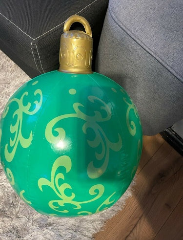 Bolas de adorno navideño de PVC para exteriores de 60 CM, bolas decoradas inflables de PVC, bolas gigantes grandes, adornos para árboles de Navidad, juguete de bola