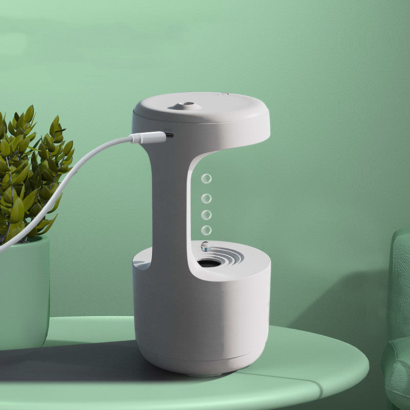 Humidificador antigravedad para dormitorio con reloj, difusor de aroma con reflujo de gotas de agua, humidificador de gran capacidad, silencioso, de niebla pesada, pulverizador doméstico para oficina y dormitorio