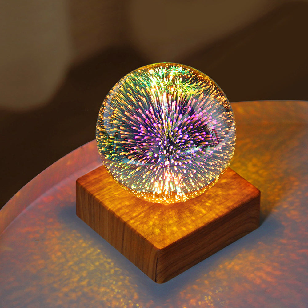Luz de Noche USB 3D con Efecto Fuegos Artificiales, Lámpara Nocturna Romántica con Estrellas LED, Luces de Navidad, Decoración Navideña para el Hogar