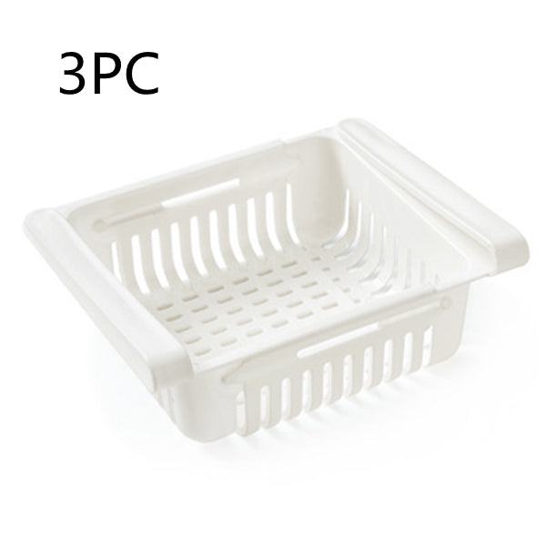 Cesta organizadora extensible para frigorífico, caja de almacenamiento multifunción para frigorífico de cocina