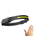 Linterna frontal de inducción LED COB, recargable por USB, resistente al agua, para camping, con todas las perspectivas, luz de caza