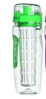 Botella de agua con infusor de frutas de 32 onzas, botella de agua de frutas de plástico sin BPA, botellas de agua deportivas con infusor de frutas, botella de jugo, coctelera, botella de agua