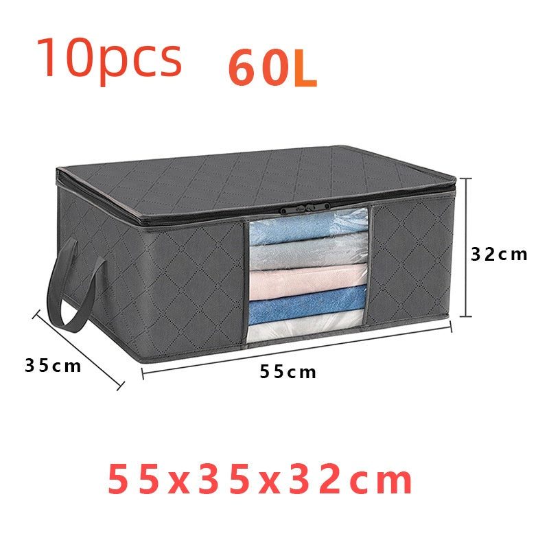 Caja de almacenamiento de gran capacidad con ventana transparente para edredones y ropa de algodón
