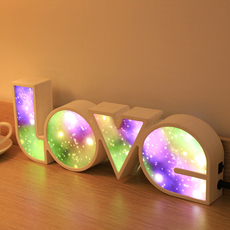 Decoración de San Valentín, luz LED LOVE, regalo de San Valentín para novia, cumpleaños, decoración de boda, decoración de boda romántica.