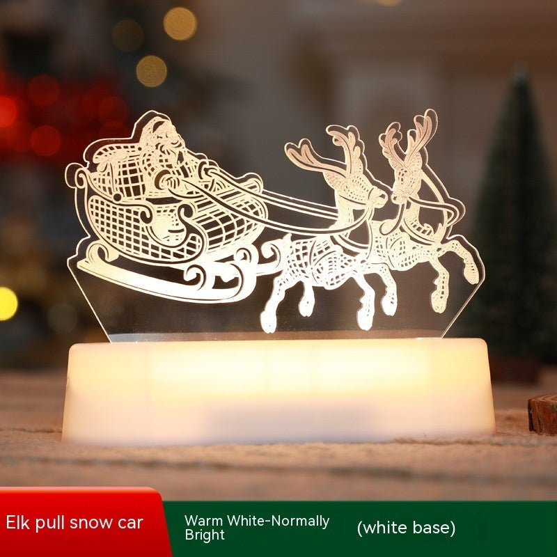 Decoración de Navidad Lámpara 3D Acrílico LED Luces Nocturnas Año Nuevo Día de San Valentín Regalo de Navidad para Niños Adornos Navideños
