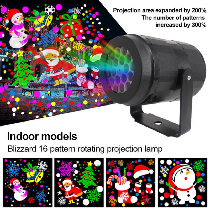 Luces de Navidad Proyector de Nieve Luces de Fiesta LED Proyector Giratorio de Copos de Nieve Iluminación de Escenario de Navidad Patrón de Navidad al Aire Libre Iluminación de Vacaciones Jardín Decoración de Navidad