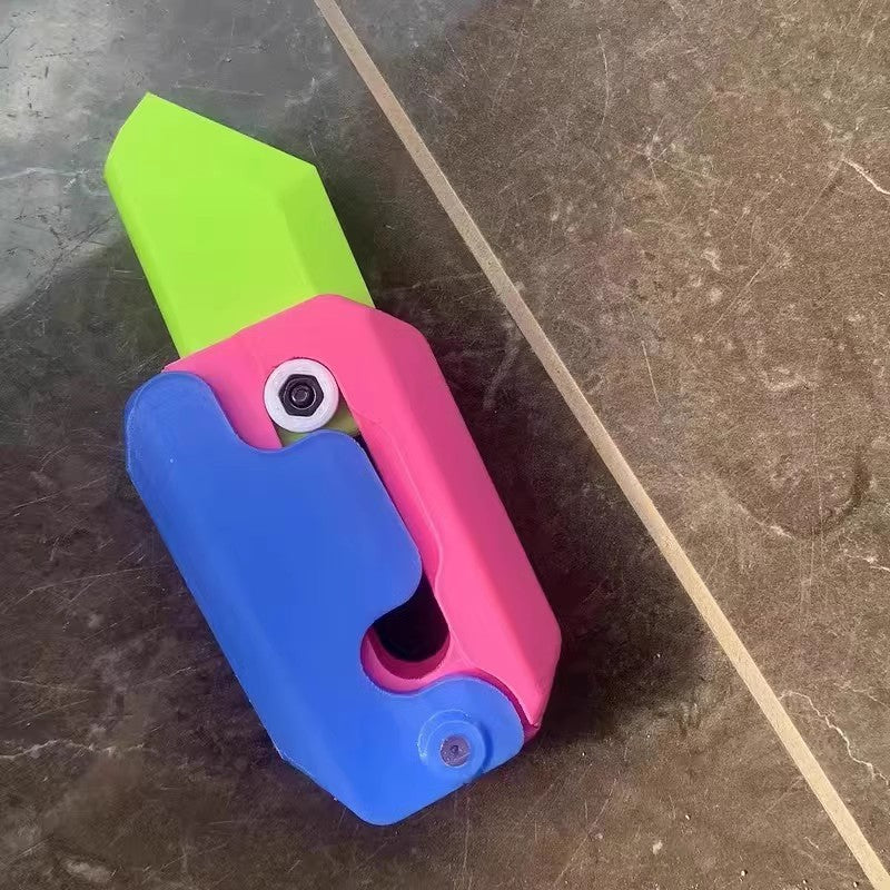 Impresión 3D Gravedad Cubo Salto Pequeño Rábano Cuchillo Mini Modelo Premio Estudiantil Colgante Juguete de Descompresión Para Niños Regalo