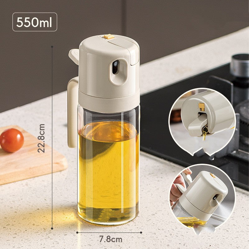 Botella rociadora de aceite 2 en 1, dispensador de aceite para cocinar barbacoas, rociador vertedor de aceite de oliva, pulverizador de aceite para hornear de cocina, botella de vinagre