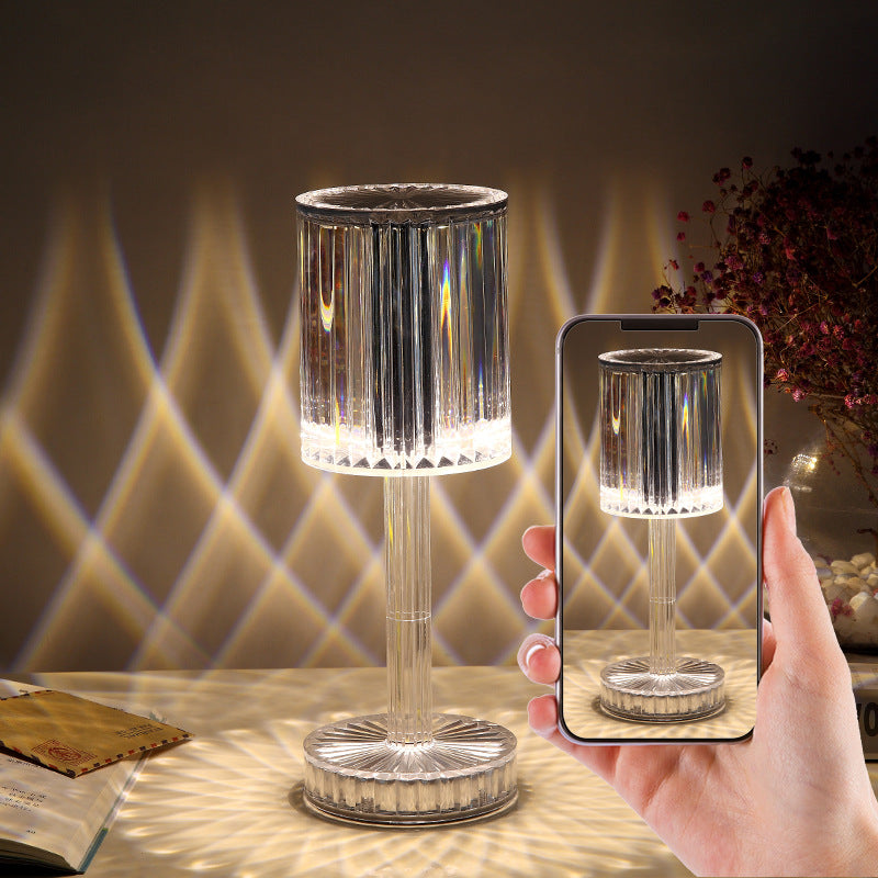 Lámpara de mesa de cristal nueva para decoración de hotel, diamante romántico, LED cálido para decoración del hogar, regalo romántico, luz de noche