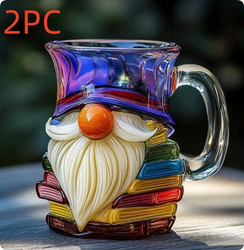 Taza de café apilable con diseño de libros pintados