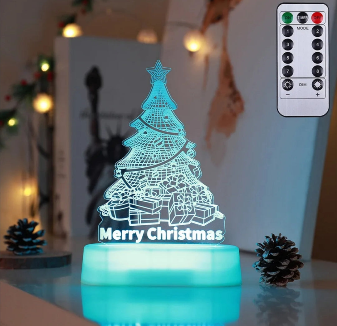 Decoración de Navidad Lámpara 3D Acrílico LED Luces Nocturnas Año Nuevo Día de San Valentín Regalo de Navidad para Niños Adornos Navideños