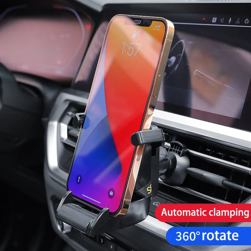 Soporte para teléfono de coche con forma de asiento de carreras, clip para teléfono móvil con ventilación de aire, rotación de 360 grados, soporte para teléfono celular para interior de coche