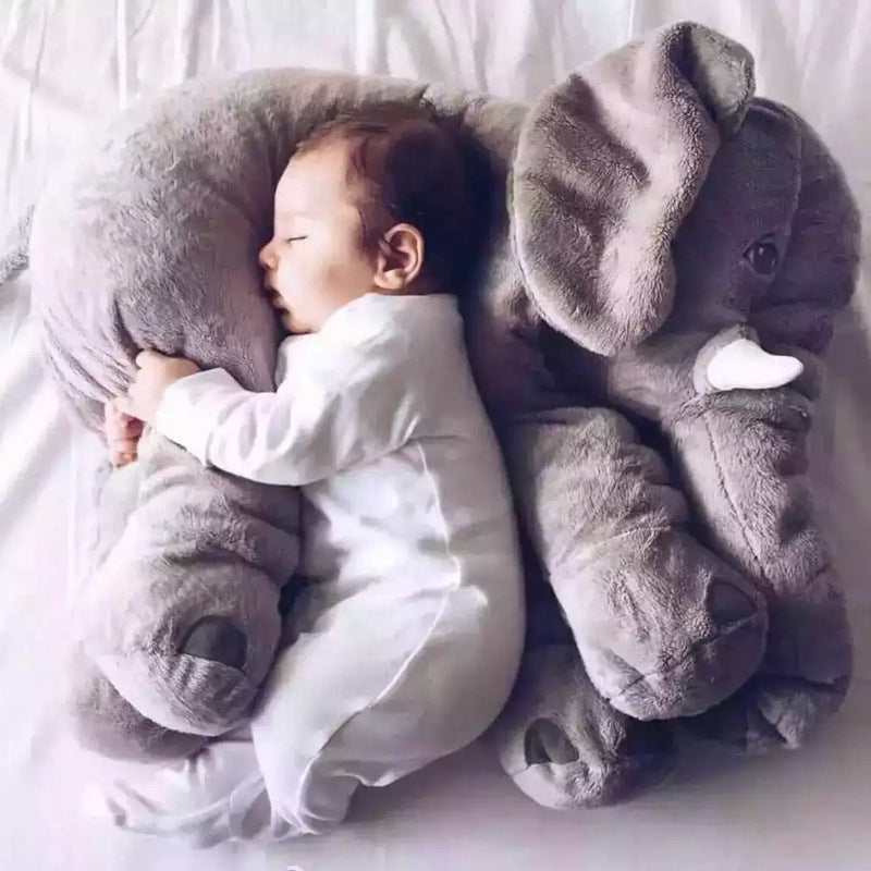 Peluche de elefante suave y cómodo, acompañamiento para bebés que duermen, almohada infantil, cáscara de cuero.