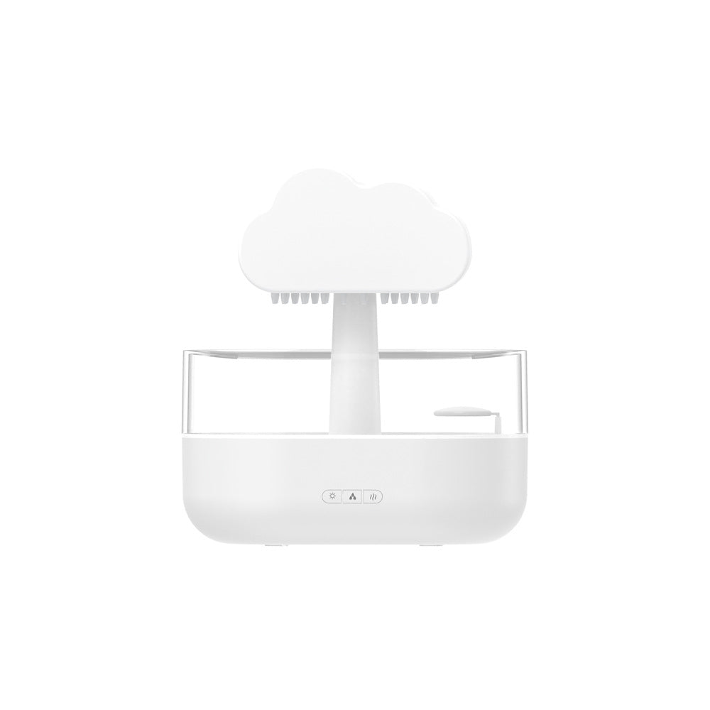 Humidificador de luz nocturna Nube de lluvia con sonido de gotas de agua y luz LED de 7 colores, difusor de aceites esenciales, aromaterapia