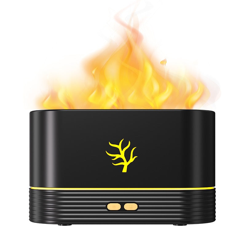 Humidificador de llama USB con temporizador inteligente, difusor de aroma eléctrico LED, lámpara de noche con simulación de fuego para decoración del hogar