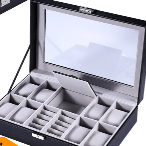 Caja de almacenamiento de reloj de cuero sencilla y creativa