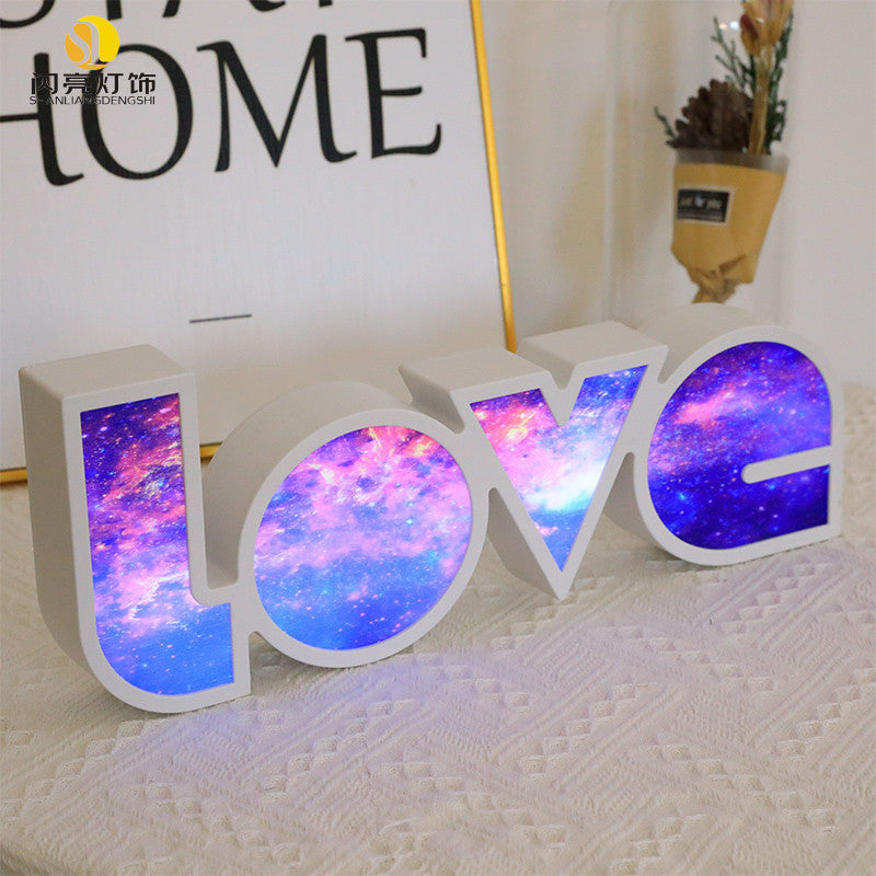 Decoración de San Valentín, luz LED LOVE, regalo de San Valentín para novia, cumpleaños, decoración de boda, decoración de boda romántica.