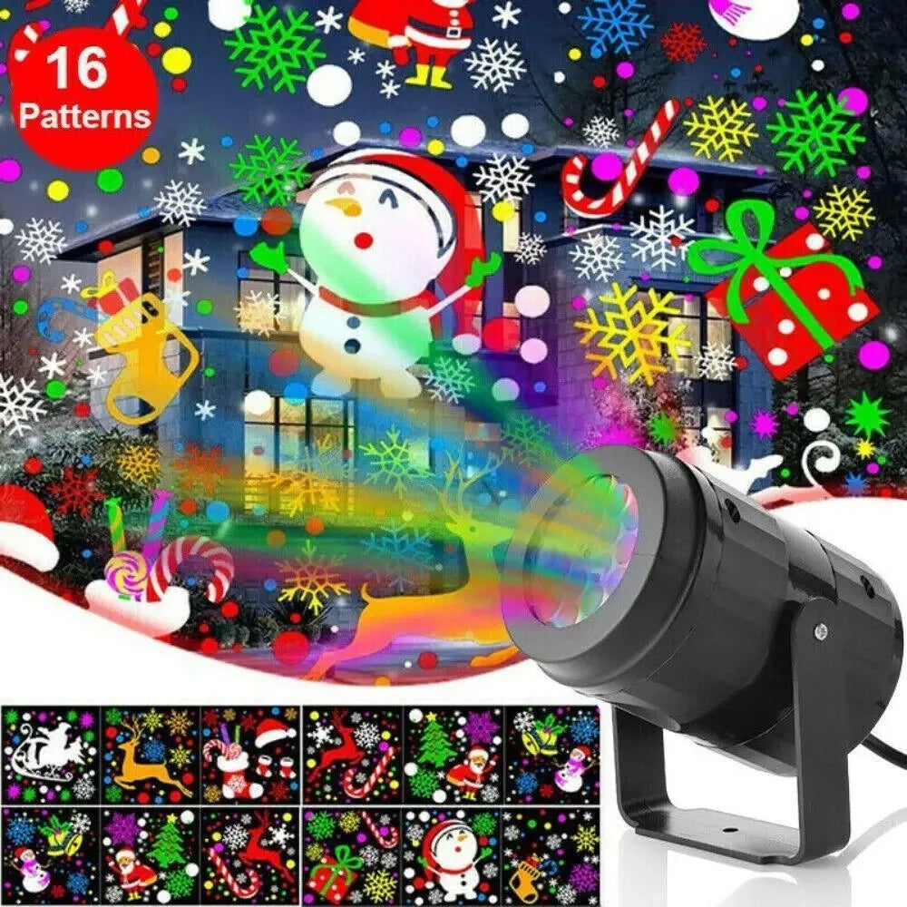 Luces de Navidad Proyector de Nieve Luces de Fiesta LED Proyector Giratorio de Copos de Nieve Iluminación de Escenario de Navidad Patrón de Navidad al Aire Libre Iluminación de Vacaciones Jardín Decoración de Navidad