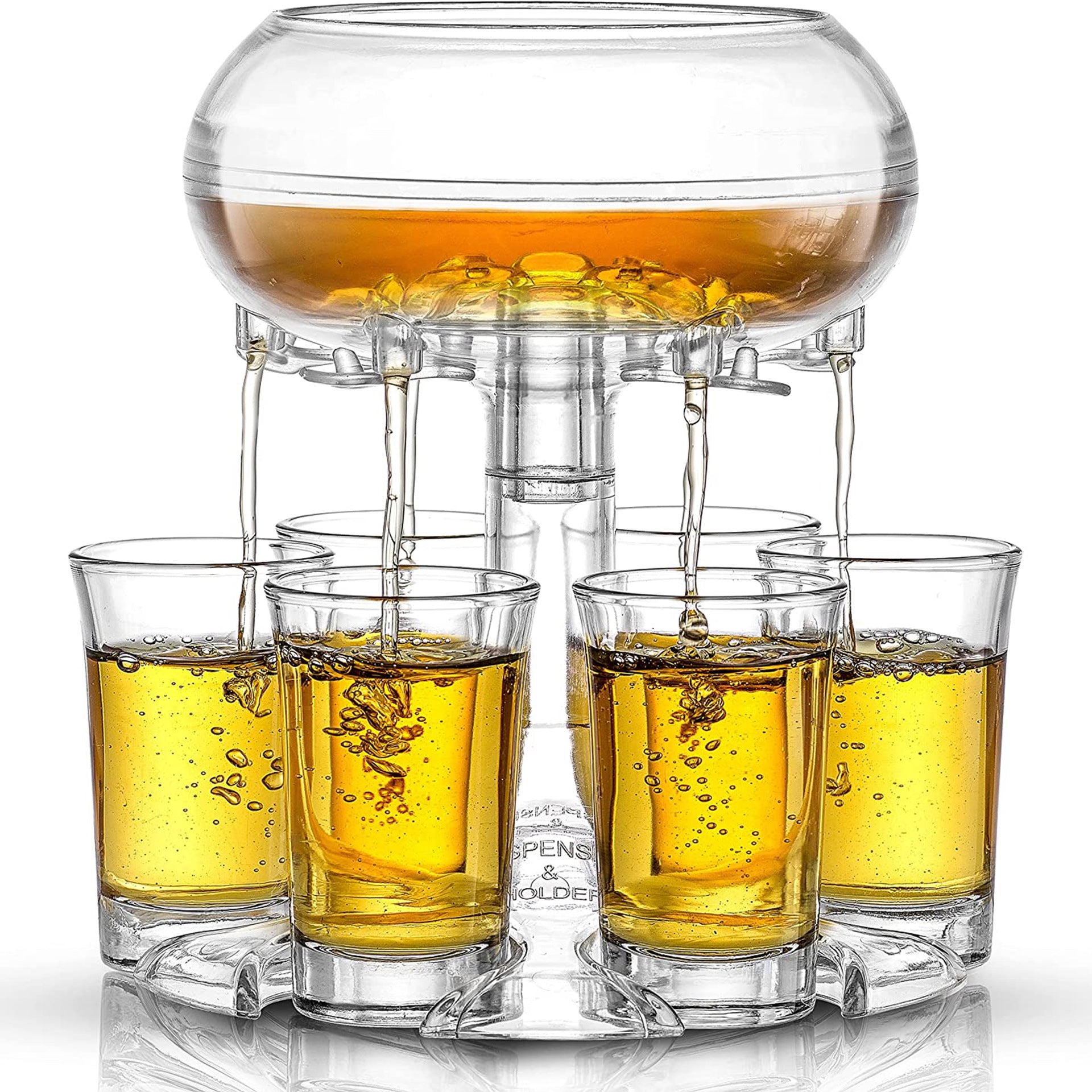 Dispensador de chupitos de 6 vasos, soporte para dispensador de vino, whisky, cerveza, accesorio de bar, juegos de fiesta, dispensador de vasos