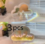 Tulipán Lámpara de Noche Material DIY Nube Tulipanes Lámpara de Noche Espejos Decorativos Marco de Fotos Luces de Mesa LED Coreano Creativo Escritorio Dormitorio Hecho a Mano Regalos de Cumpleaños